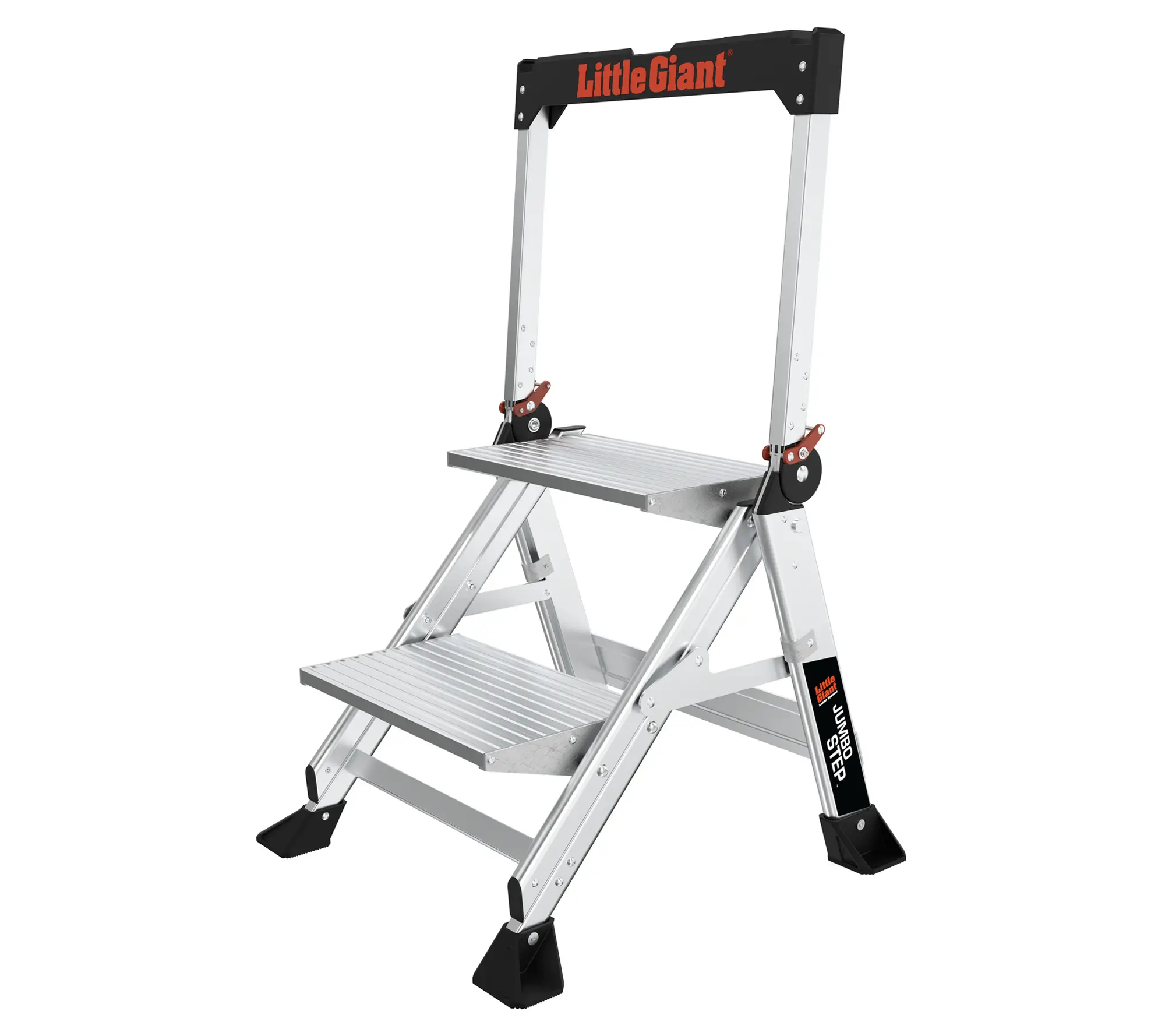 Little Giant Jumbo Step 2-Step Aluminum Step Stool with Safety Bar