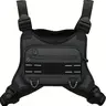 Men's Light Nylon Tactical Chest Vest - Handsfree Sling Chest Bag with Built-in Phone Holder, Front Pocket, Additional Storage Compartment for Running, Hiking