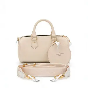 Pre-owned Louis Vuitton LV milkshake white full leather Barbron shoulder bag 20*10*10cm th260301068