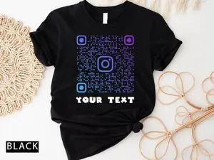 Custom QR Code Shirt, Personalized QR Code Shirt, Your Own QR Code, Social Media Qr Code Shirt, Custom Shirt, Custom Text Shirt, Social Tee