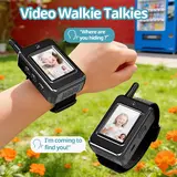 Kids video walkie talkies Set (2-Piece), Rechargeable Long-Range Two-Way Radio Toys, Suitable for Boys and Girls Ages 3-12, Outdoor Adventures, Camping, Hiking, Birthday Gifts, Black Halloween gifts Durable Colorful