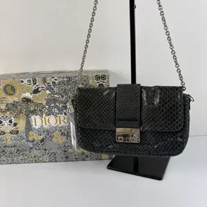 Pre-owned Dior Vintage Miss Python Chain Shoulder Bag