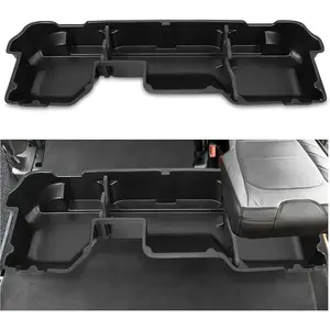 Under Seat Storage Box Compatible with 2019-2025 Dodge Ram 1500 Crew Cabs (New Body Style) Truck Organizer Back Underseat Container System- Black