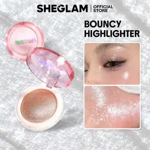 SHEGLAM Glowchi Bouncy Highlighter Mochi Texture Shimmer No Fallout Pressed Powder Face Makeup Long Lasting