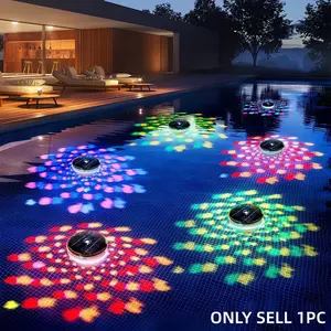 Solar Powered LED Pool Light with Floating Fish Projection, Multi-Color Underwater Fountain Lamp for Ponds, Bathtubs, Parties, Disco Pool Party Decor