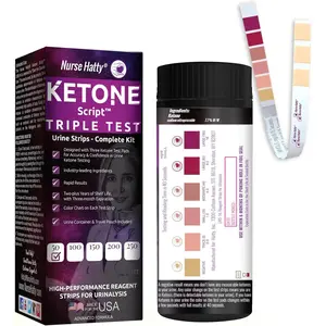 50ct Test Ketone Strips Complete Kit 3X Accurate Urine Test for Ketogenic Ketosis Low-carb Paleo Keto Diets Includes XL Strip Test Tube Travel Pouch Built-in Color Chart