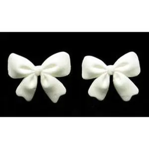 Edible Decorations Fondant Bows White 3 Count