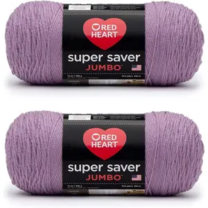 Super Saver Jumbo Orchid Yarn - 2 Pack of 396g/14oz - Acrylic - 4 Medium (Worsted) - 744 Yards - Knitting/Crochet