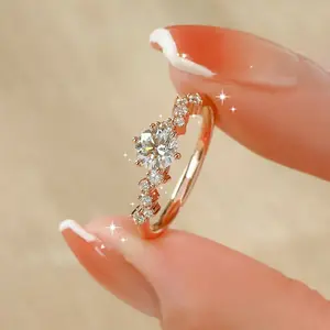 Blue Hour Secret Blue Independent Design Star Dream Moissanite Diamond Ring Women Sterling Silver 18K Rose Gold Seeking Wedding Ring