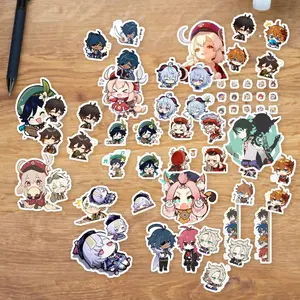 Stickers Pack 20 Pcs Genshin Luggage Bottle Car Impact Aesthetic Guitar Waterproof Water Skateboard Colorful Bumper Vinyl Bike Laptop