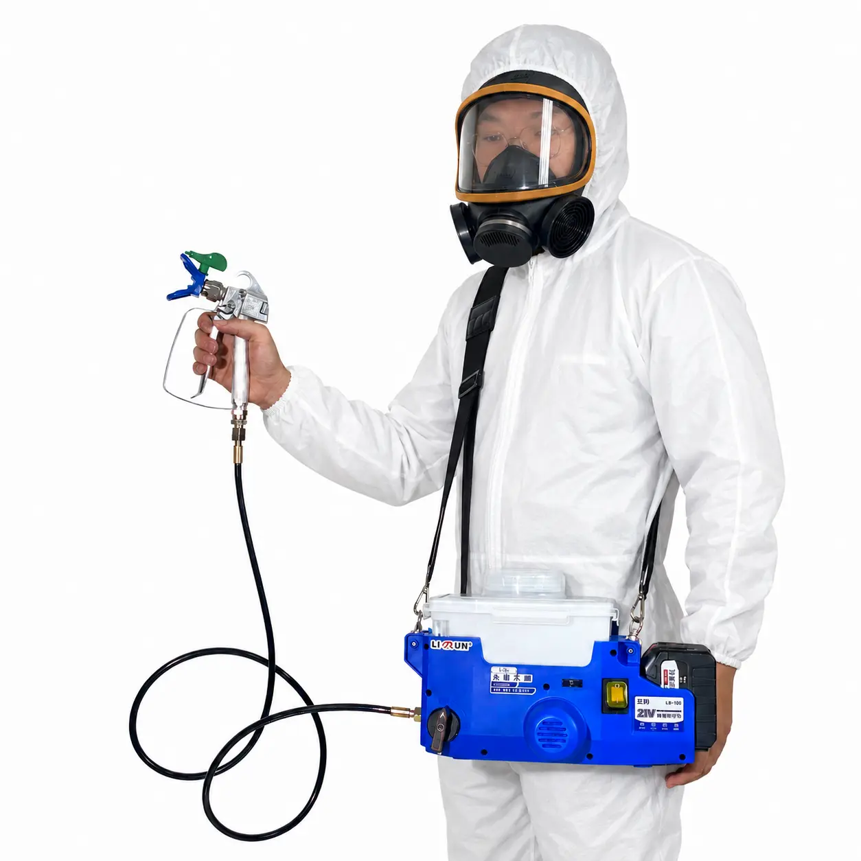 Cordless Airless Paint Sprayer, 21V x 2 Batteries, 800W Brushless Motor, 3600 PSI, 360° Spraying, High-Reach Capability, Extended Runtime, Power Tool for Fast Efficient Application
