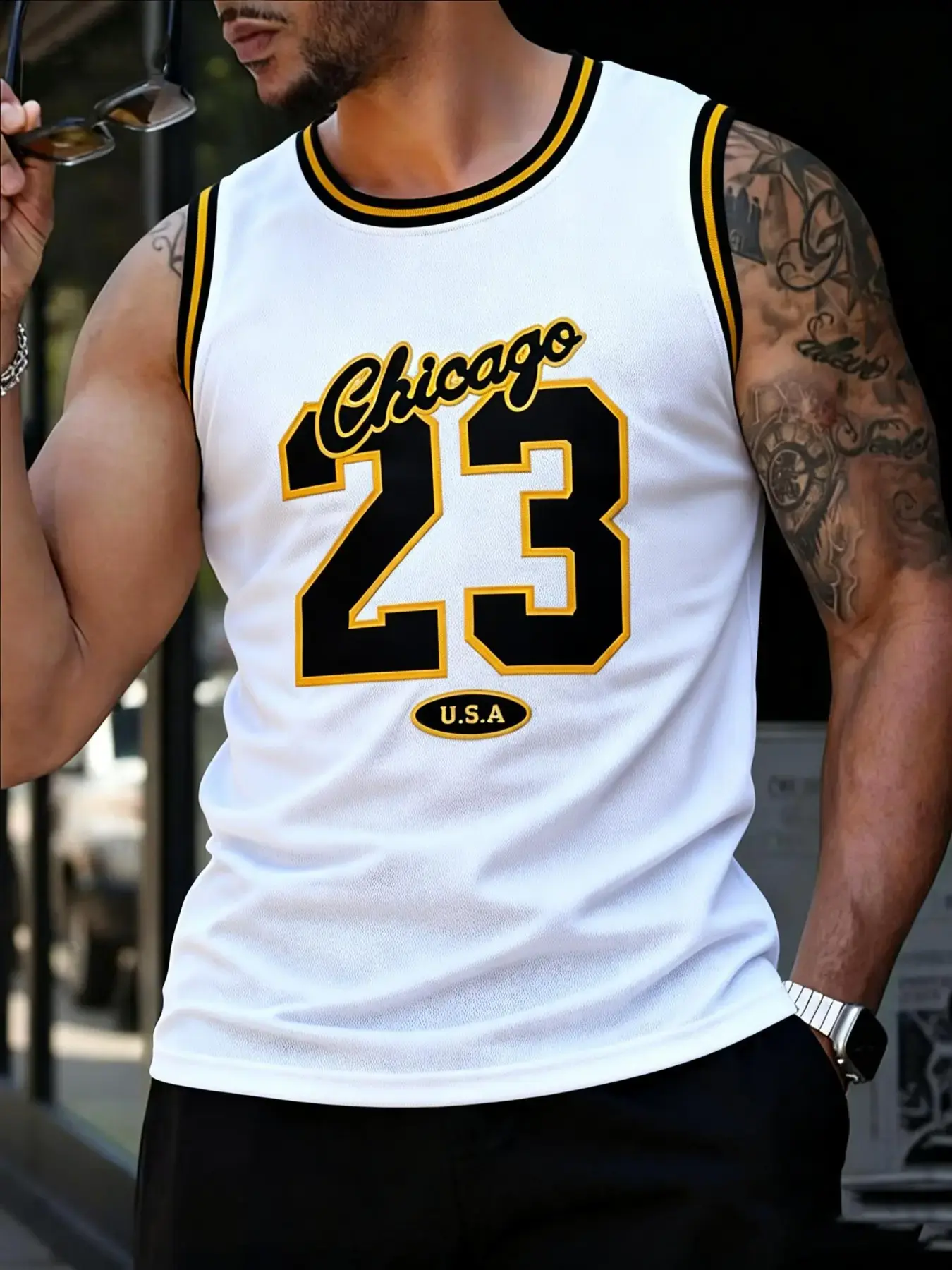 Men‘s woman‘s Lightweight Embroidered Basketball Jersey, Regular-Fit Casual Sleeveless Round Neck Basketball Vest, Chicago #23 Sportswear, Men's Summer Clothes for Training Competition, Sports Gym Workout Tops, Sports Apparel