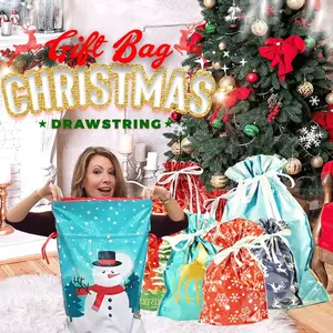 15 Pcs Gift Wrapping Drawstring Christmas Gift Bag Large Size