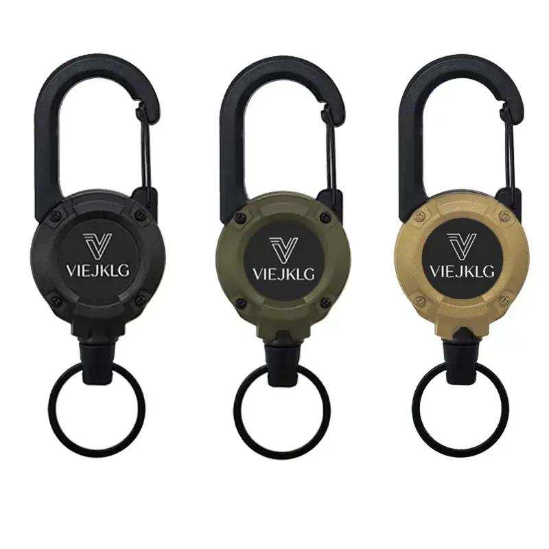 Triple-Sided Climbing Carabiner with Extensible Key Ring, Extended High-Strength Steel Wire Rope Pull Loop, Outdoor Cycling Lure Anti-Loss EDC Pocket Tool Accessories