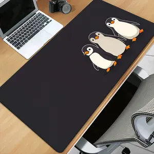 1pc Penguin Theme Mouse Pad | Office Gaming Desk Mat, Suitable for Computer, Laptop, and Keyboard Additions, Made of Polyester and Rubber