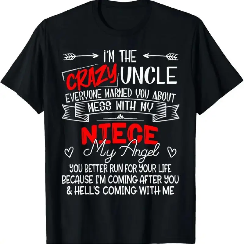 Unisex Crazy Uncle Graphic T-Shirt, 100% Cotton Oversized Shortsleeve Top with a Breathable Relaxed Fit, Classic, Fabric, Tops, Clothes, Round Neck, Casual Wear, Universal Sport
