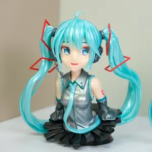 Hatsune Miku Half Body Bust Figure Sitting Pose Anime Model Ornament