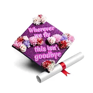 GRADWYSE Once Upon A Time Handmade Graduation Cap Topper Graduation Gifts Cap Decorations, Wherever We Fly This isn't Goodbye