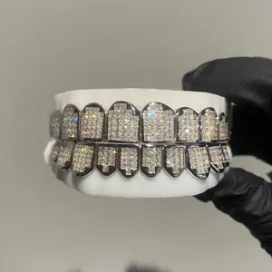 Invisible Setting With Full VVS Moissanite Diamond Custom Teeth Grillz