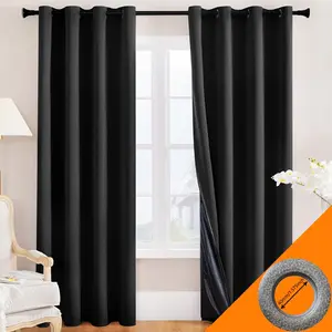 Blackout Curtain Set, 2-Piece Privacy Drapes, Grommet Curtains, Home Decor & Window Light Blocking, Ideal for Dark Spaces, Modern Interior Design