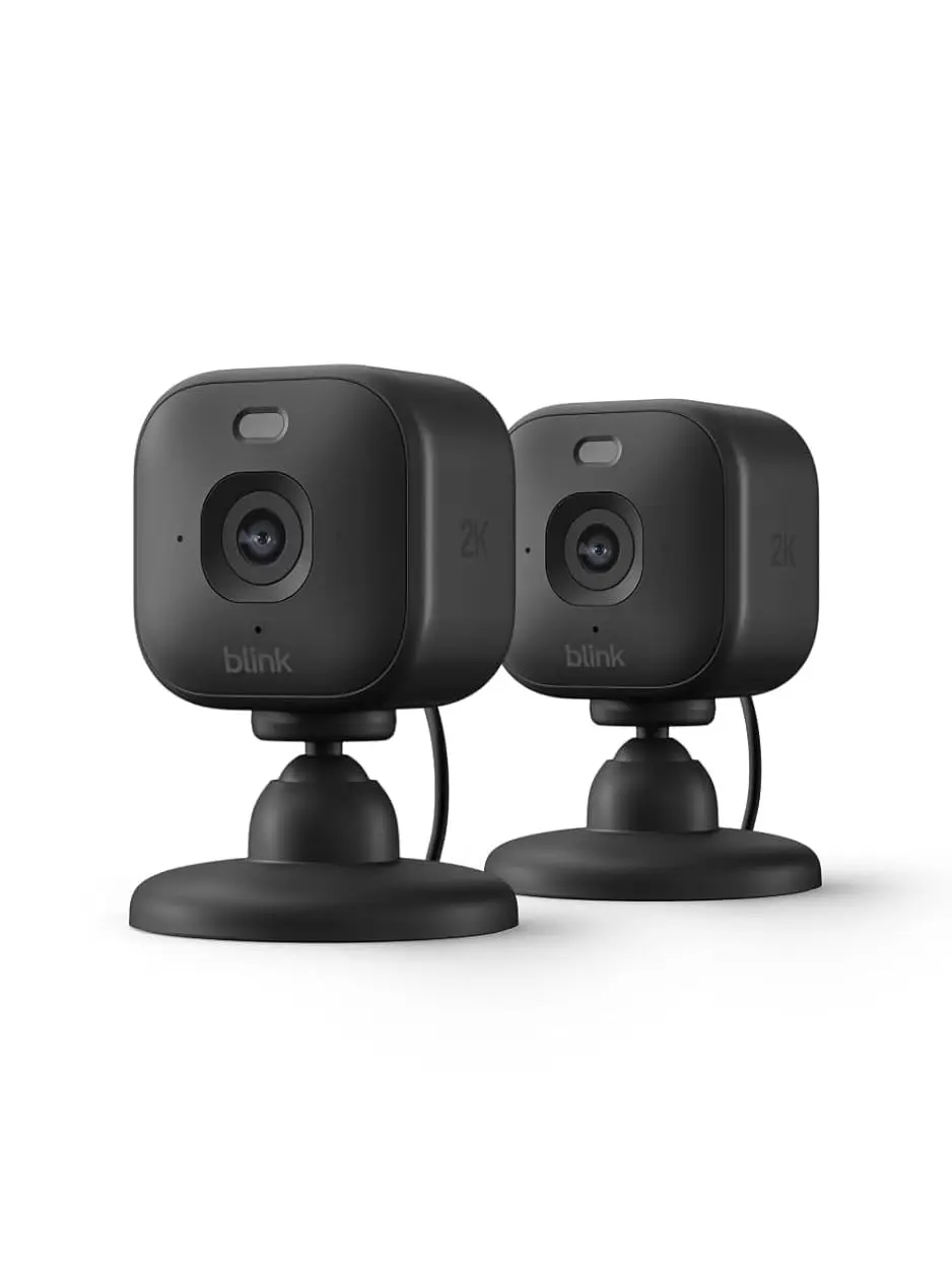 2 Pack 2K Indoor Security Camera, Plug-In WiFi Home & Pet Camera with Night Vision, Motion Detection & Two-Way Audio, Black