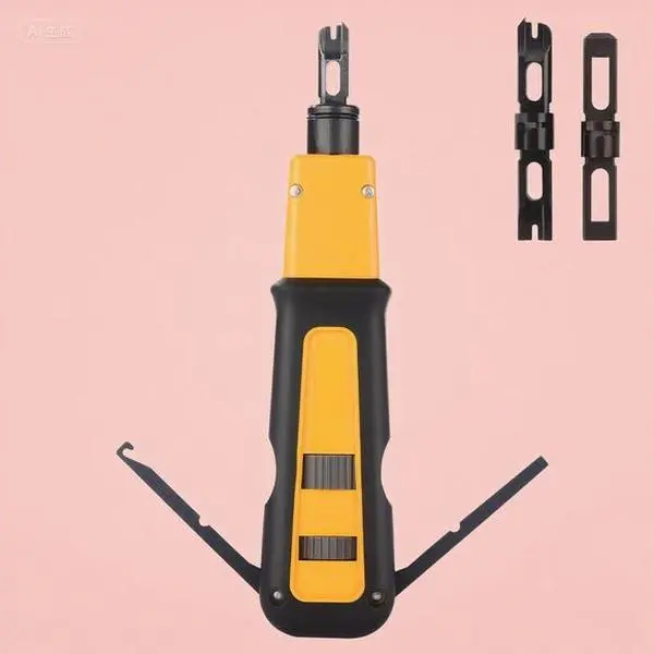 Professional Network Punch Down Tool with 110 & 66 Blades, Ethernet Cable Crimper for Cat 8/7/6A/6/5e, Keystone Jack Installer, Reusable & Ergonomic Design, High-Speed Internet Wiring Solution soft grip wire stripper military tactical pen japanese  saw, D