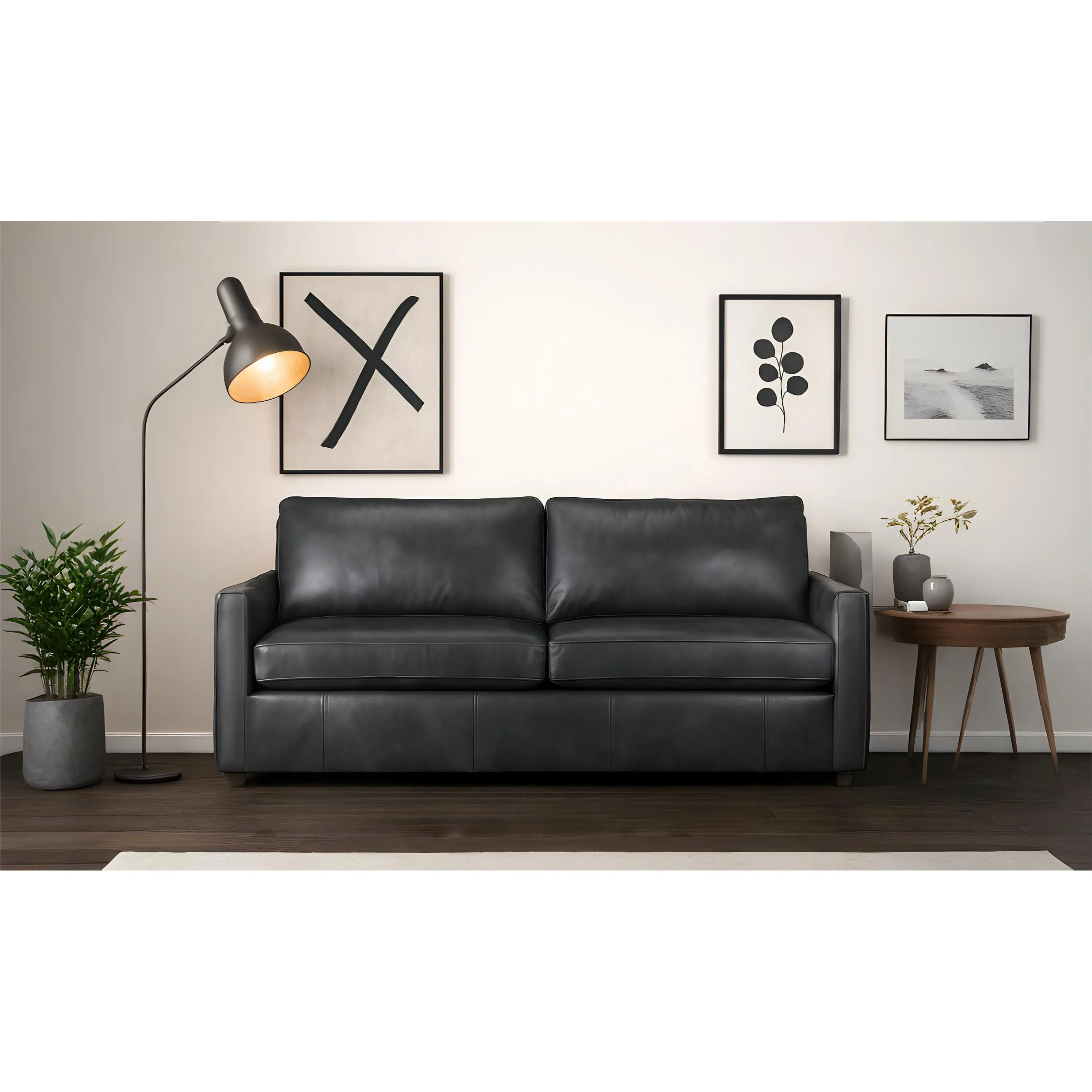 Klaussner Savannah Modern Upholstered Sofa, Square Arm Couch for Indoor Living Spaces