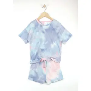 Pink Tie Dye Waffle Lounge Set (7/8-14)