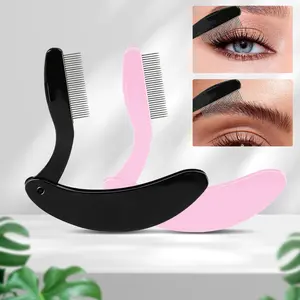 Stainless Steel Eyelash Comb, Foldable Lash Separator Tool, Anti-Crossing Tip Design, Prevents Mascara Clumping, Makeup Essential