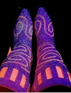 The Stacie Boot Neon Black Light Women's Cowboy Boots with Block Heel & Pointed Toe for Concerts and Nightlife Classic Western Charm with Modern Flair