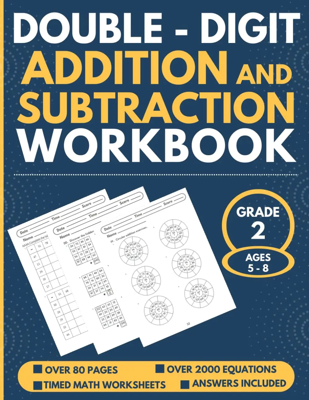 Double Digit Addition and Subtraction Workbook with Answers.: Daily Practice of Reproducible Grade 2 Two Digit Math Worksheets. Timed Test Math ... Homeschooling, and For Kids Ages 5 - 8.