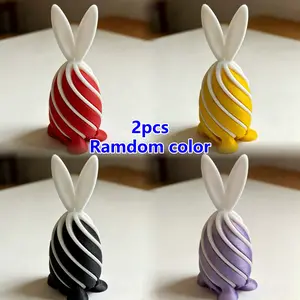 2pcs Collection of 3D Printed Rabbits And Spiral Easter Eggs, Bunny Egg Stuffers Perfect for Boys And Girls, Ideal for Party Packs, And The Ultimate Supplies for Any Event,Spring Decor,Easter Basket Ideas