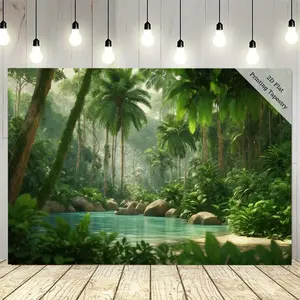 Tropical Tapestry Jungle Forest Backdrop Nature Theme Wall Hanging Photography Background Botanical Decor for Living Room Bedroom Indoor Outdoor Home Decoration