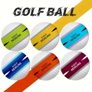 6pcs Mixed Pack Golf Balls Practice Ball 360° Seamless Three-Layer Golf Ball Reduced Air Resistance & Interference Ensures Stable Flight Path Golf Supplies Golf Accessories Suitable for Driving Range & Course