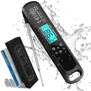 Digital Meat and  Thermometer for Cooking and Grilling,  -Read Cooking Thermometer, Kitchen Probe Thermometer for Baking, Roasting, , Deep Frying (Black)