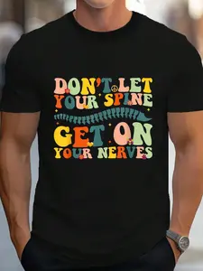 100% Cotton Funny Chiropractor Groovy Spine Doctor Of Chiropractic T-Shirt Women's Men's Graphic Tee Crew Neck summer vacation Tops