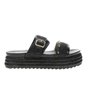 Corkys Womens Walk Of Shame Studded Platform Slide Casual Sandals Casual Low Heel 1-2" - Black