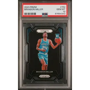 Brandon Miller Hornets 2023 Panini Prizm Rookie Card #152 PSA 10 Gem Mint