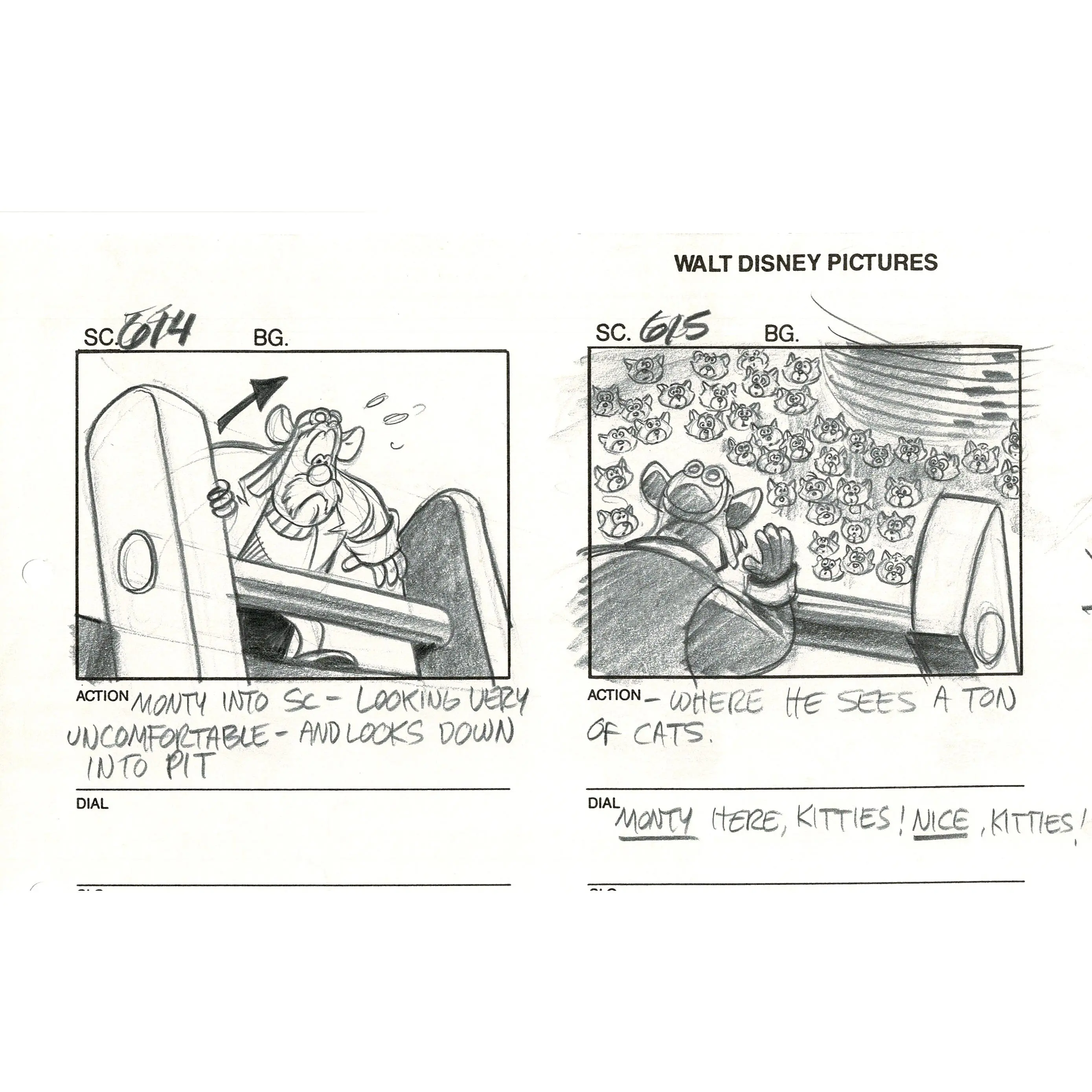 Chip n Dale Rescue Rangers Original Production Animation Storyboard Walt Disney FIRST EPISODE 1988 A192