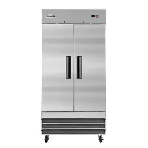39 in. Commercial Stainless Steel 2-Door Reach-In Freezer, 30 cu. ft. RIF-2D-SS35C