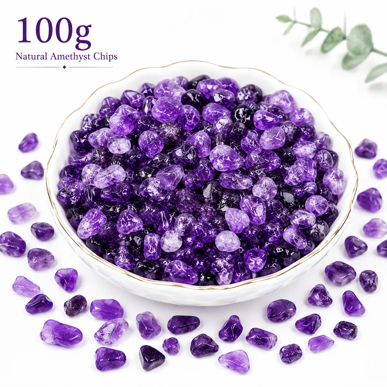 100g Natural Amethyst Chip Stones 5-12mm Loose Gravel for Jewelry Making DIY