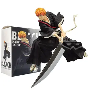 17CM Anime BLEACH Kurosaki Ichigo Model Knife Swinging Posture Toy Soul-Cutting knife Gift Collection Action Figure Boxed