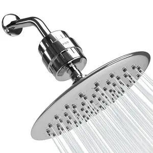 9.5" Round Rainfall Shower Head + High Output Filter