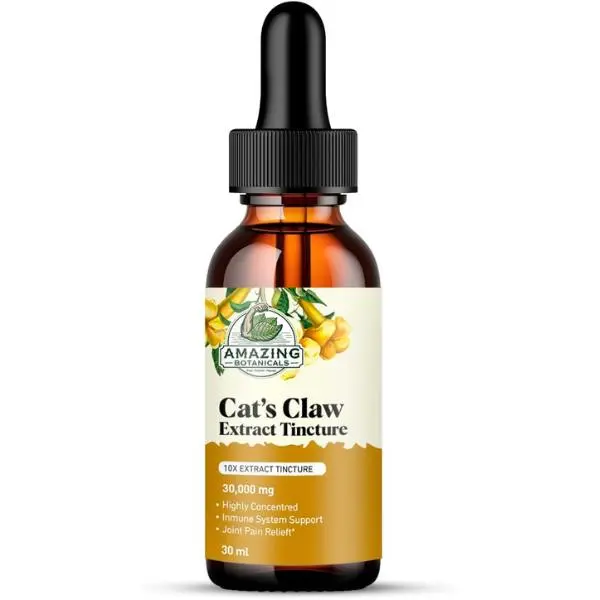 Amazing Botanicals Organic Cat’s Claw Tincture - 10x Concentrated Uncaria Tomentosa Botanical Extract, 30000mg Equivalent, 30ml/1oz Travel Must Haves Supplement for Immunity Boost & Bone & Joint Support, Travel Size Stuff