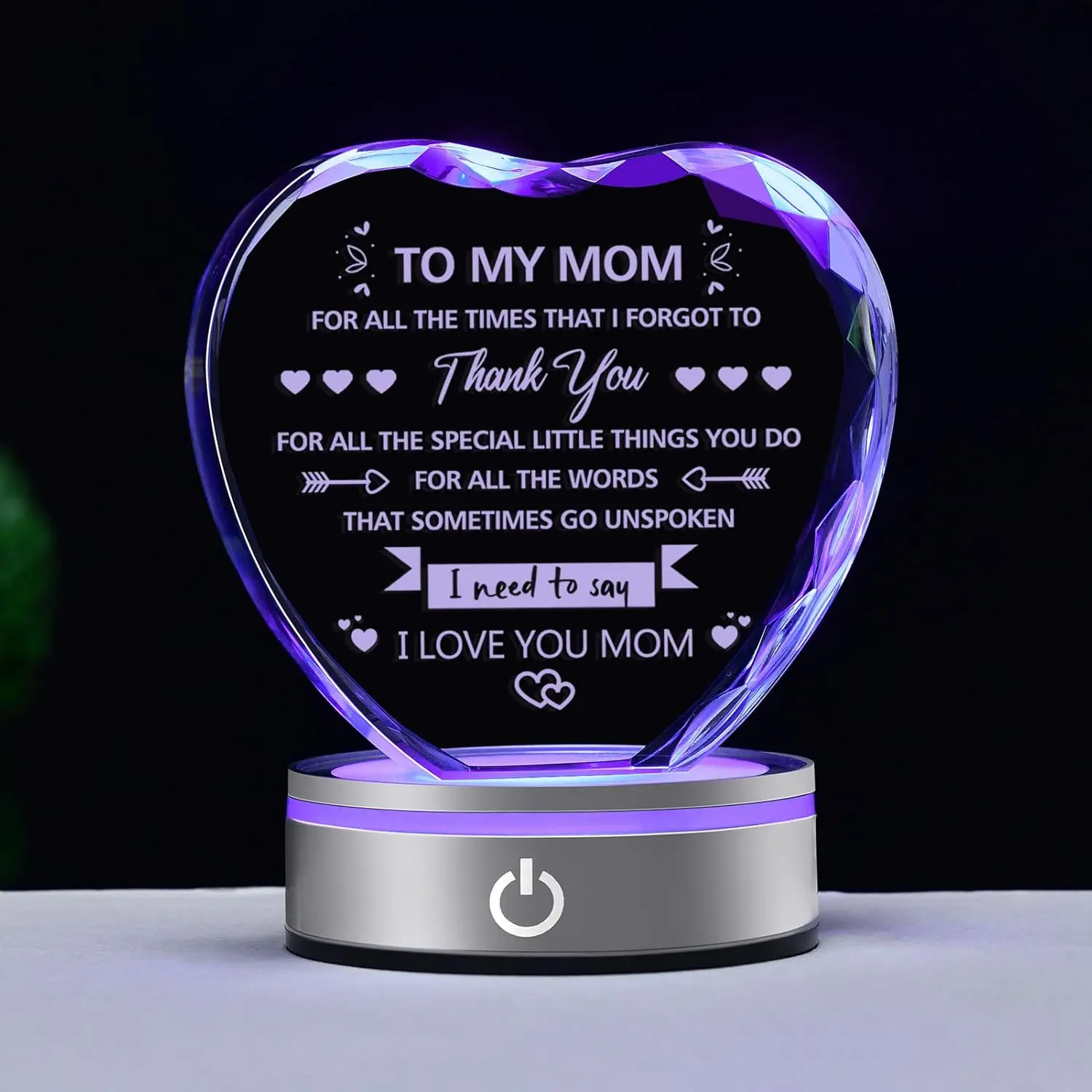 Mom Birthday Gifts from Daughter Son to My Mom  Heart Keepsake Gifts for Christmas Mother's Day Thanksgiving Day Engraved Mother Quote