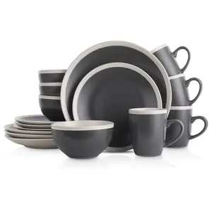 Stone + Lain Serenity 16-Piece Stoneware Dinnerware Set