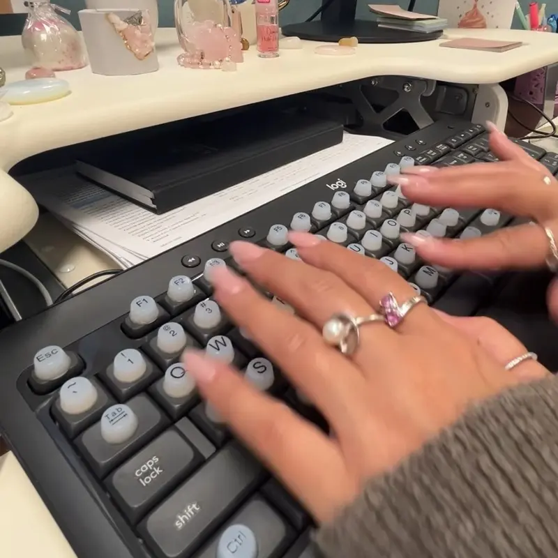 Keyboard Stickers Typing with Long Nails