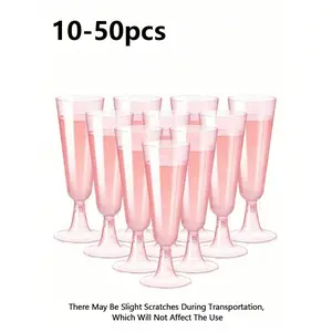 10-50 Champagne Glasses, Shiny Wine Cups, Cocktail Cups, Perfect for Picnics, Weddings, Parties, Events, Outdoor Celebrations, Elegant and Easy to Clean, Party Supplies