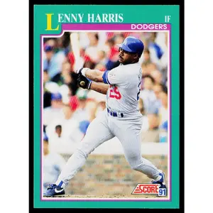 Lenny Harris 1991 Score Promos #144 Los Angeles Dodgers