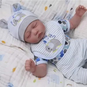 Reborn Baby Boy Doll 20 Inch, Realistic Sleeping Newborn Vinly Doll With Pacifier & Bottle(Random pattern), Perfect For Roleplay, Collecting, Comfort Toy & Birthday Gift